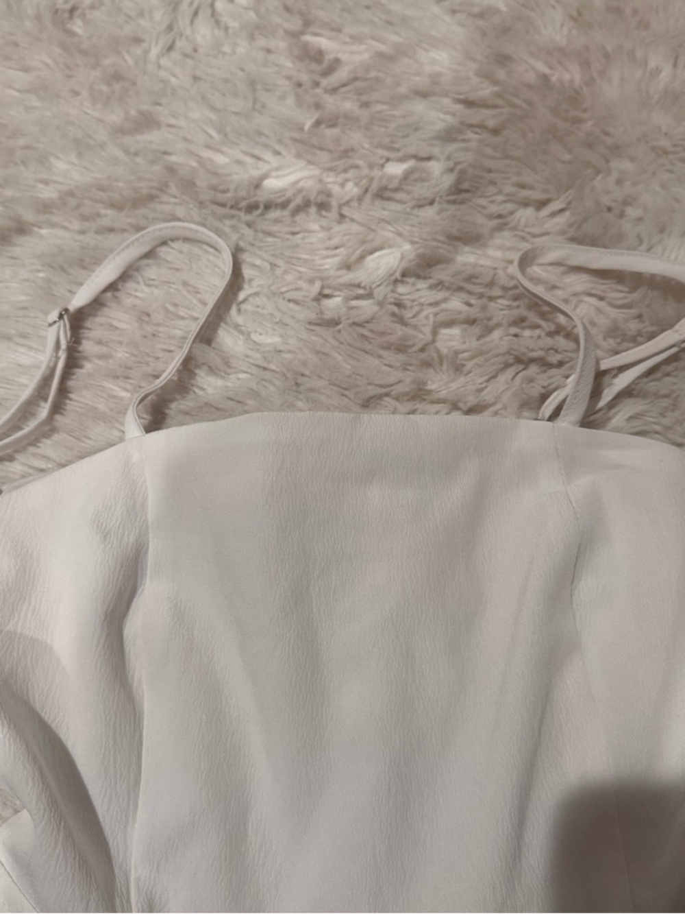 White Ruffle Spaghetti-Strap Mini Dress - Picture 8 of 9
